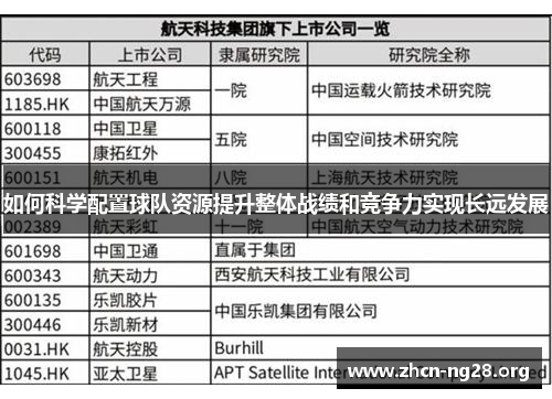 如何科学配置球队资源提升整体战绩和竞争力实现长远发展
