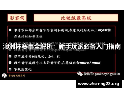 澳洲杯赛事全解析：新手玩家必备入门指南